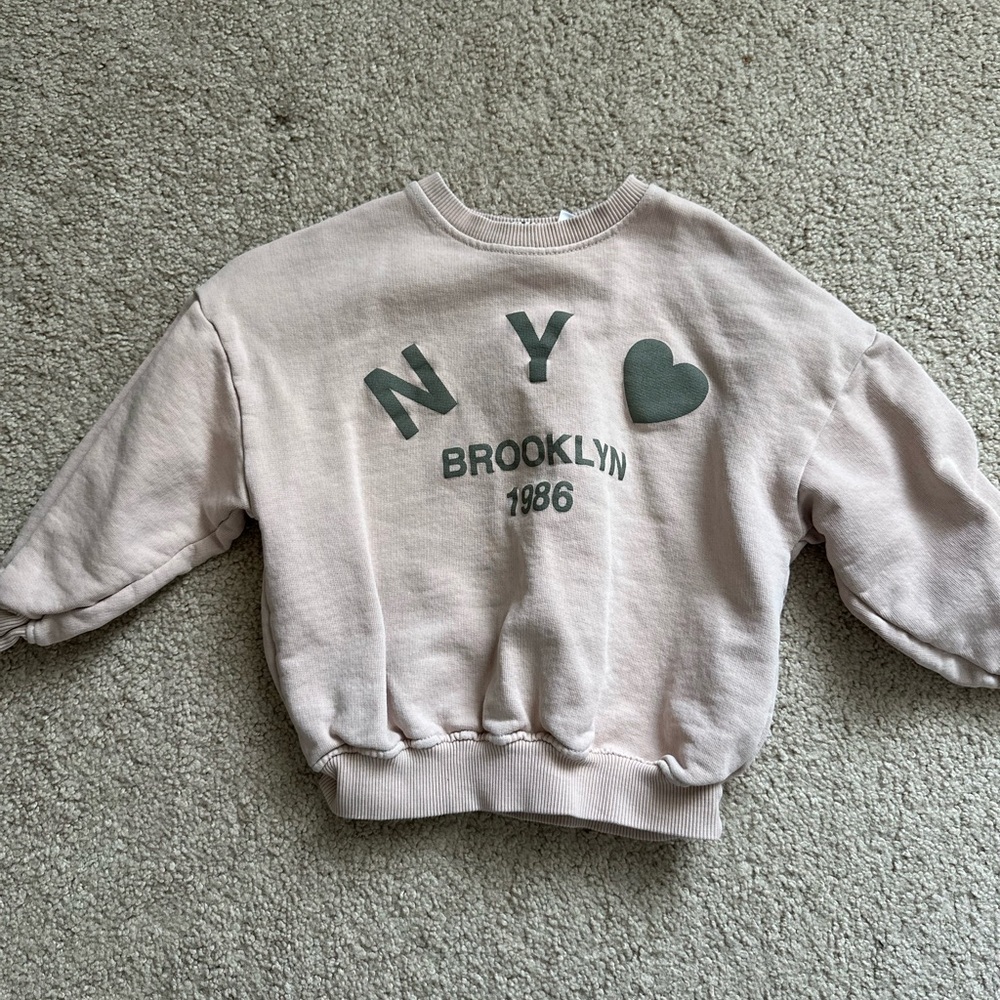 Zara Girls 4T Pink Graphic Sweatshirt